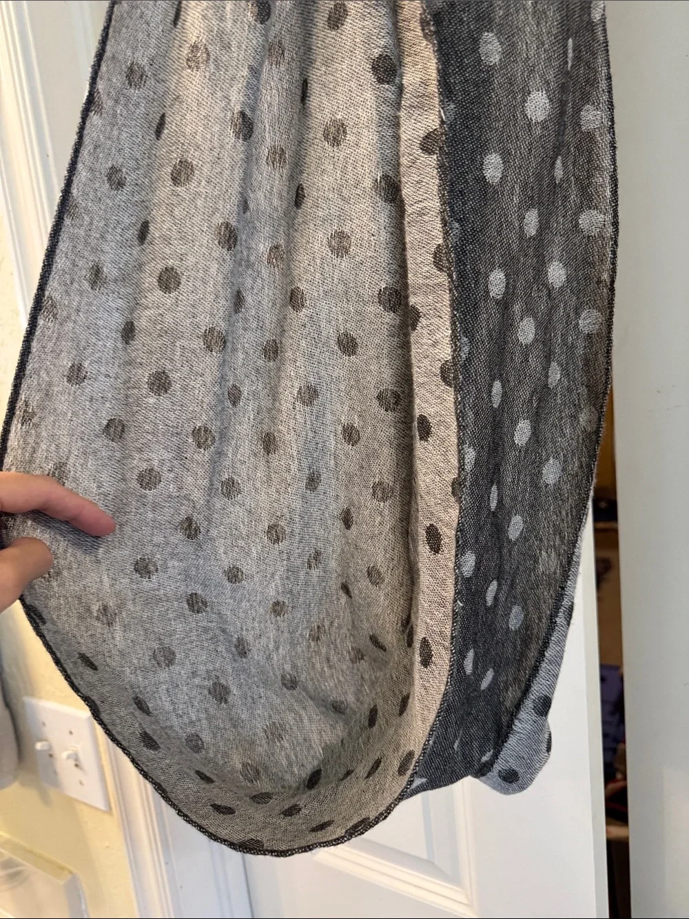 Gray Polka Dot Lightweight Scarf